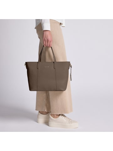 Lazarotti Bologna Leather Shopper Tasche Leder 31 cm in taupe