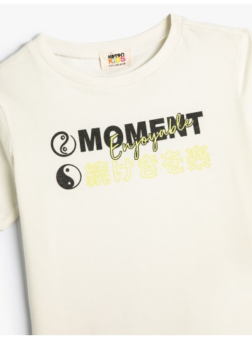 KOTON T-shirt in Ekru
