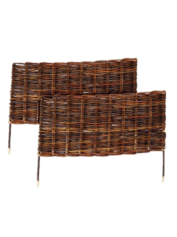 relaxdays 2 x Beeteinfassung in Braun - (B)60 x (H)30 cm
