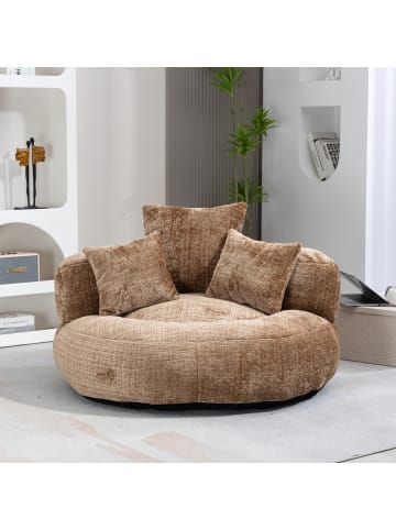 ABRIHOME Lazy Sofa Sitzsack mit drei Kissen - Chenille in Kaffee