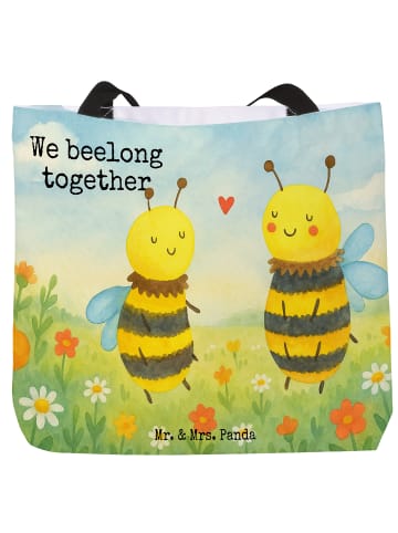 Mr. & Mrs. Panda Shopper Biene Verliebt Design mit Spruch in Weiß