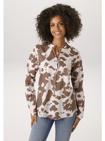 Aniston CASUAL Schlupfbluse in wollweiß-braun