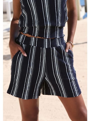 LASCANA Shorts in marine-weiß gestreift