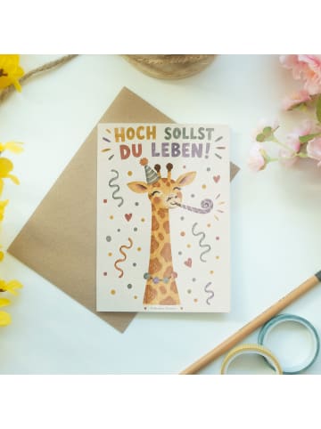 Mr. & Mrs. Panda Geburtstagskarte Giraffe verspielt Design mit S... in Weiß