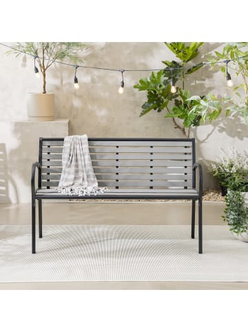 home24 home24 Gartenbank Anthrazit - Stahl verzinkt & Polywood - 125 x 80 x 59 cm in Anthrazit