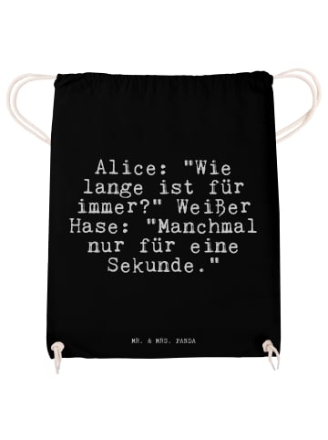 Mr. & Mrs. Panda Gymtasche AliZeichen: "Wie lange ist... mit Spruch in Schwarz