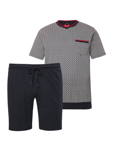 Men Plus Langer Schlafanzug in schwarz