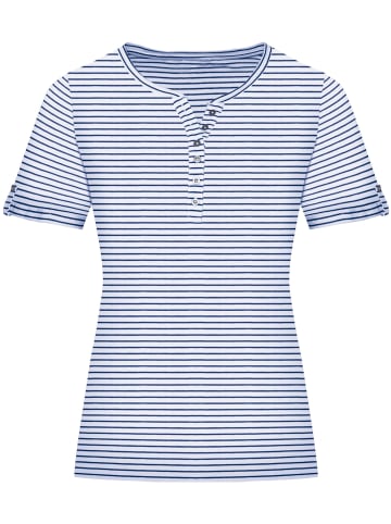 Sieh an! Kurzarmshirt in marine-geringelt