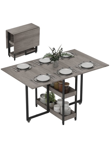 HOMCOM Esstisch-133,4L x 80B x 75H cm-Grau