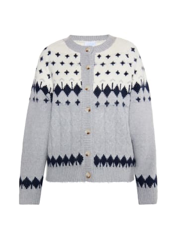 usha BLUE LABEL Damen Strickcardigan in Grau Mehrfarbig