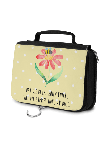 Mr. & Mrs. Panda kosmetiktäschchen Hummel Blume mit Spruch in Gelb Pastell