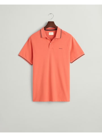 Gant Piqué Poloshirt mit Randstreifen in Rot