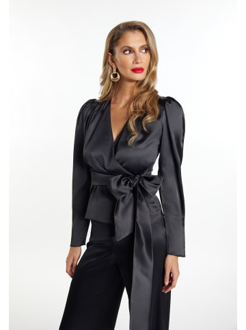 faina Wickelbluse in Schwarz