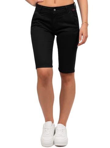 Cipo & Baxx Cipo & Baxx Damen Straight Fit Capri Hose Mid Waist WK186 Black W32/