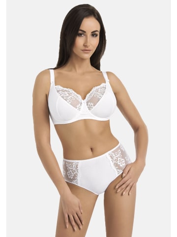 Teyli Hohe Taille Baumwollslip mit floraler Spitze Anastasia in weiß