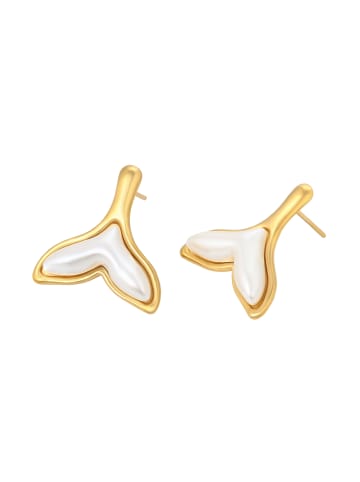 NAEMI Women Earrings in Gold With White
