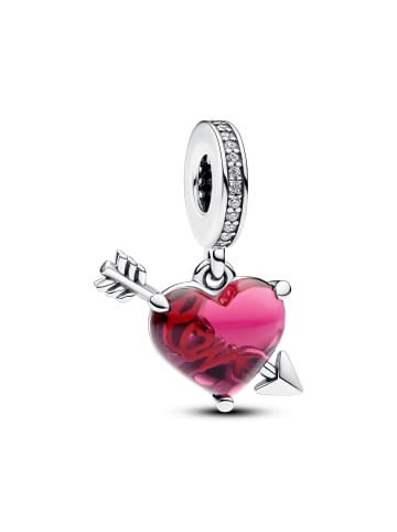 Pandora 925/- Sterling Silber Charm Herz Murano