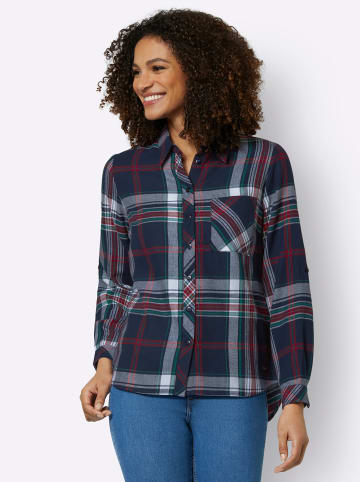 WITT WEIDEN Flanellbluse in marine-kirsche-kariert