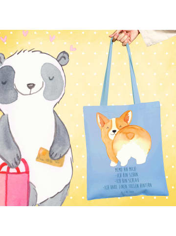 Mr. & Mrs. Panda Shopper Corgi Po mit Spruch in Sky Blue