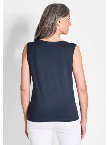 GOLDNER Kurzgröße:  Tanktop Doppelpack aus weichem Viskose-Jersey in marine / weiß