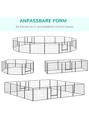 Pawhut Welpenlaufstall 16-teilig 100cm hoch