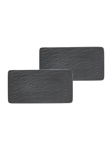 Villeroy & Boch 2er Set Servierplatten Manufacture Rock schwarz in schwarz