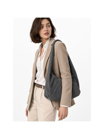 Les Visionnaires Greta Essential Schultertasche Leder 43 cm asphalte