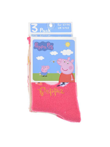 Peppa Pig Kinder Socken 3 Paar Strümpfe in Mehrfarbig