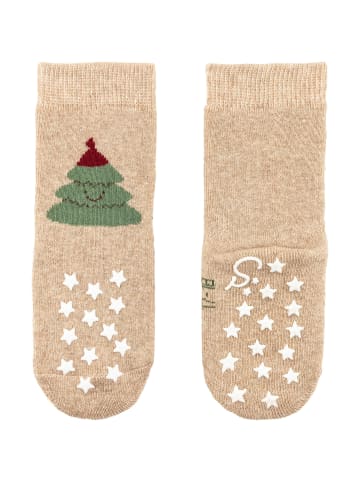 Sterntaler ABS Krabbelsocken 2er-Pack Weihnachten in beige