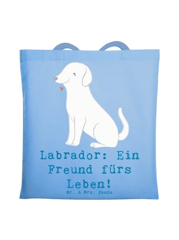 Mr. & Mrs. Panda tragetasche baumwolle Labrador Freund mit Spruch in Sky Blue