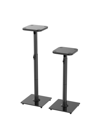 relaxdays 2 x Lautsprecherständer in Schwarz – 72-95 cm