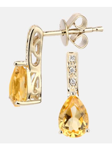 Diamant L'éternel Ohrhänger aus 375 Gelbgold mit Diamant mit Citrin