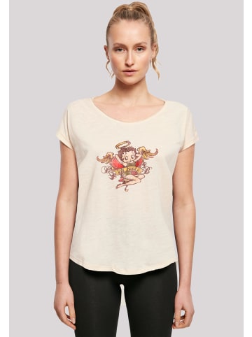 F4NT4STIC Long Cut T-Shirt Betty Boop Lil Angel Tattoo in Whitesand