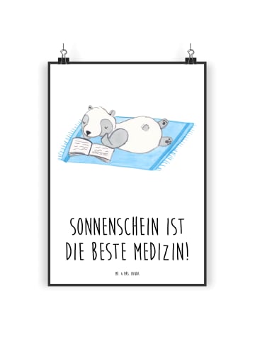 Mr. & Mrs. Panda Print Sommer Sonnenschein mit Spruch in Weiß