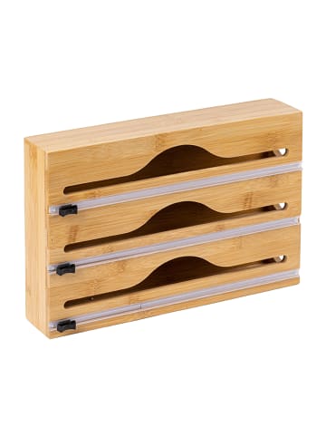 relaxdays Folienspender in Natur - 3 Rollen