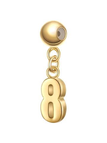 Glanzstücke München Charm Ziffer 8 aus Sterling Silber in gelbgold