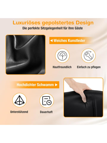 COSTWAY Konferenzstühle 2er Set in Schwarz