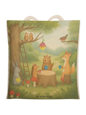 Mr. & Mrs. Panda Stofftasche Waldtiere Picknick Design ohne Spruch in Weiß