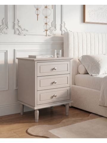Beliani Nachttisch OBERON in Beige - (W) 40 x (H) 57 x (L) 40 cm