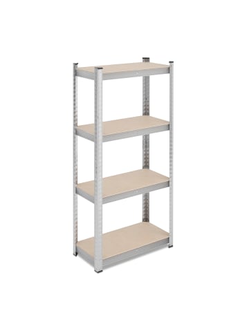 relaxdays 2 x Schwerlastregal in Silber - (B)60 x (H)138 x (T)30 cm