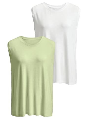 Beach Time Shirttop in lime + weiß