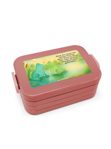 Mr. & Mrs. Panda Bento Box Frosch Liebe Design mit Spruch in Rot Pastell