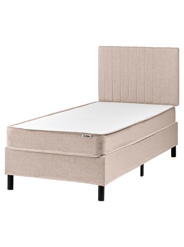 Beliani Doppelbett COUNTESS  in Beige/Braun - (W) 91 x (H) 114 x (L) 205 cm