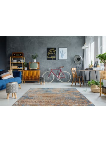 Teppich Boss Flachgewebe Teppich Bastian 625 - Blau / Beige