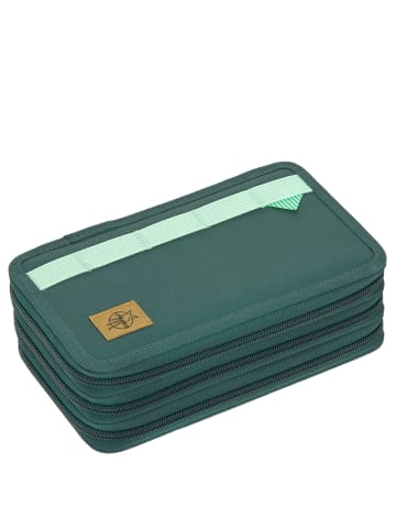 Lässig Triple Pencil Case - Mäppchen 21 cm befüllt in Dark Green Ocean Edition