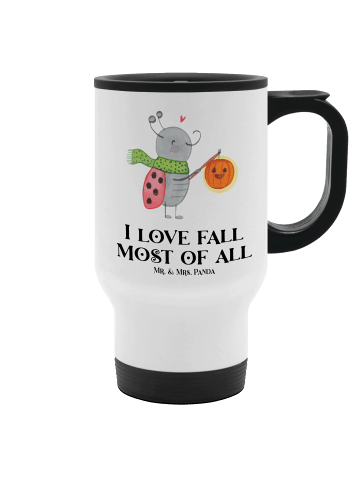 Mr. & Mrs. Panda Isolier Kaffeebecher Smörle Laterne mit Spruch in Weiß