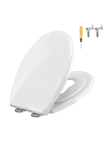 SONGMICS WC-Sitz Urea-Duroplast Bekin in Weiß - (B)37 x (H)5.2 x (T)44.6 cm