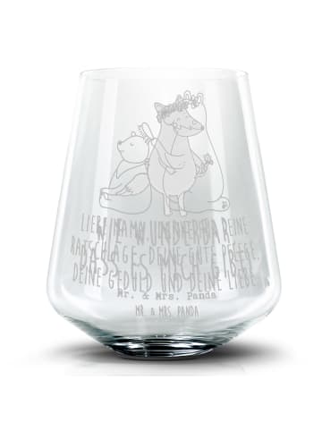 Mr. & Mrs. Panda Blümchentailglas Bär Kind mit Spruch in Transparent