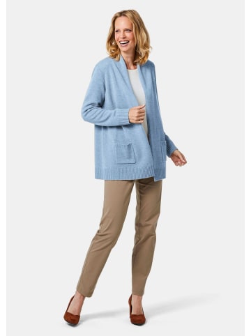 GOLDNER Langarm Cardigan aus Merino in hellblau / melange