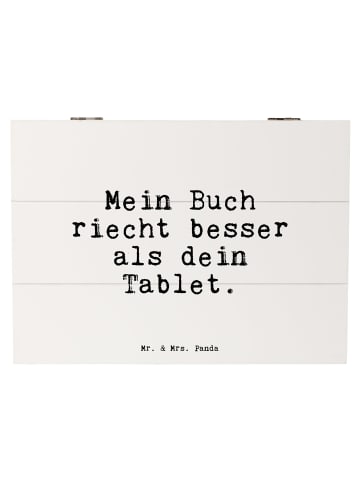 Mr. & Mrs. Panda Truhe Mein Buch riecht besser... mit Spruch in Weiß